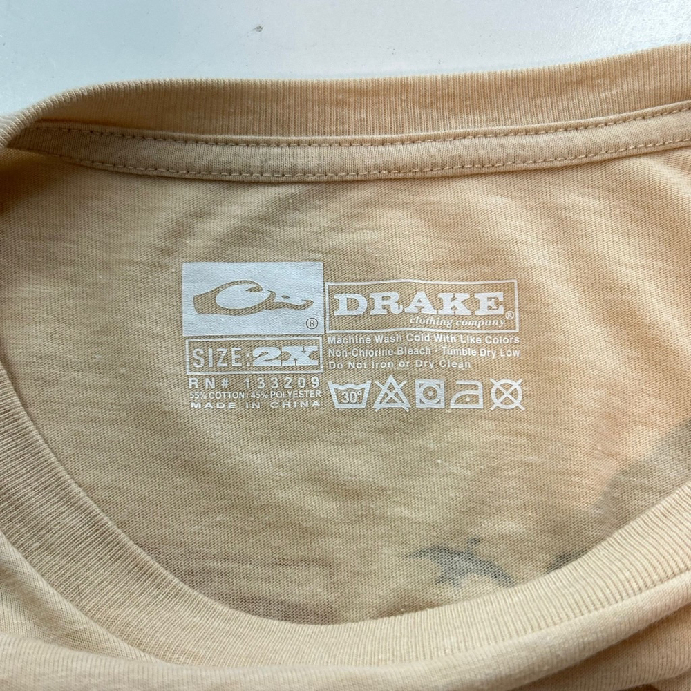 Drake Waterfowl Long Sleeve T Shirt Mens 2XL Tan Hunting - Picture 8 of 9